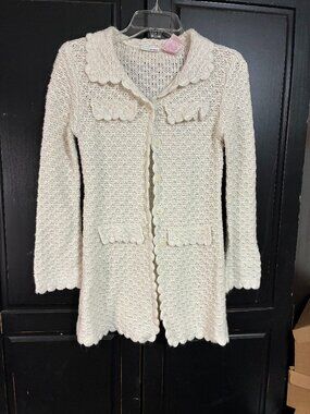 Vintage MARY-KATE & ASHLEY Sweater Girls XL 14/16 Duster Knit Cardigan Y2K